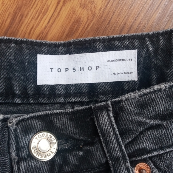 Topshop black distressed raw hem high rise shorts - Picture 5 of 5